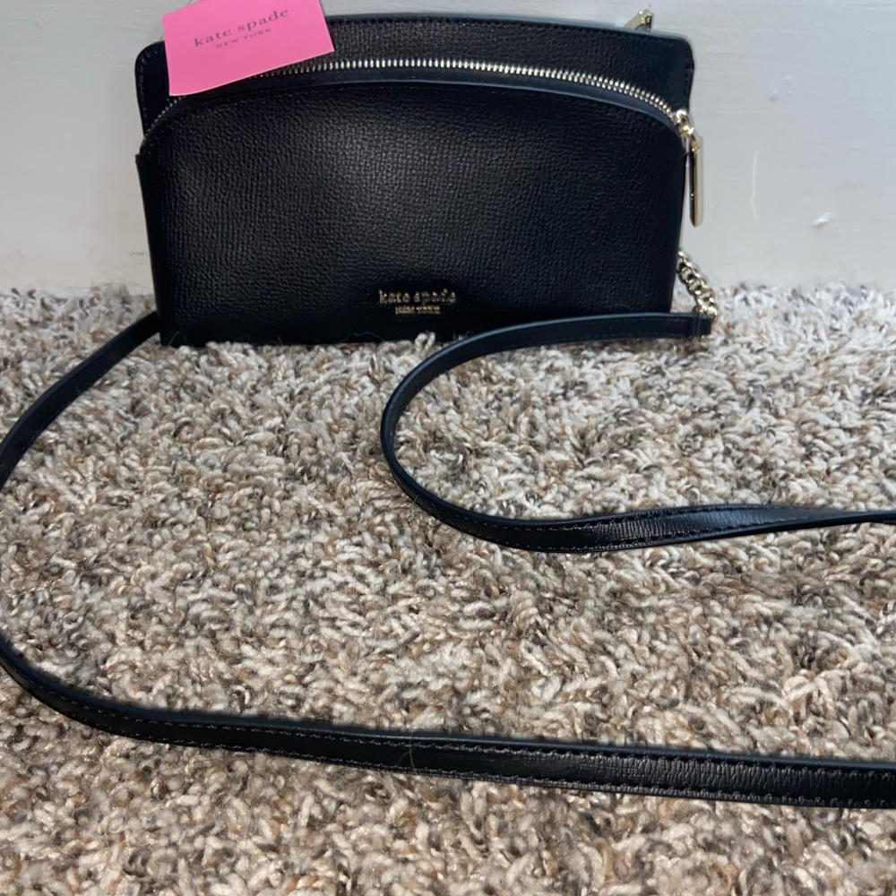 Kate Spade Black Crossbody Bag with Gold Accents